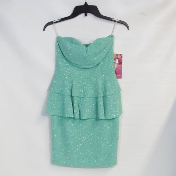 Emerald Sundae Club Mint Green Strapless Cocktail Mini Dress Size Small Juniors - Picture 1 of 8